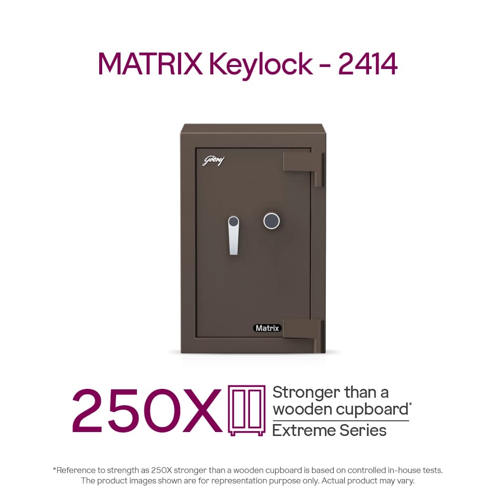 Godrej Matrix 2414 (78L) Key Lock Mechanical Safe (Coffee Brown)