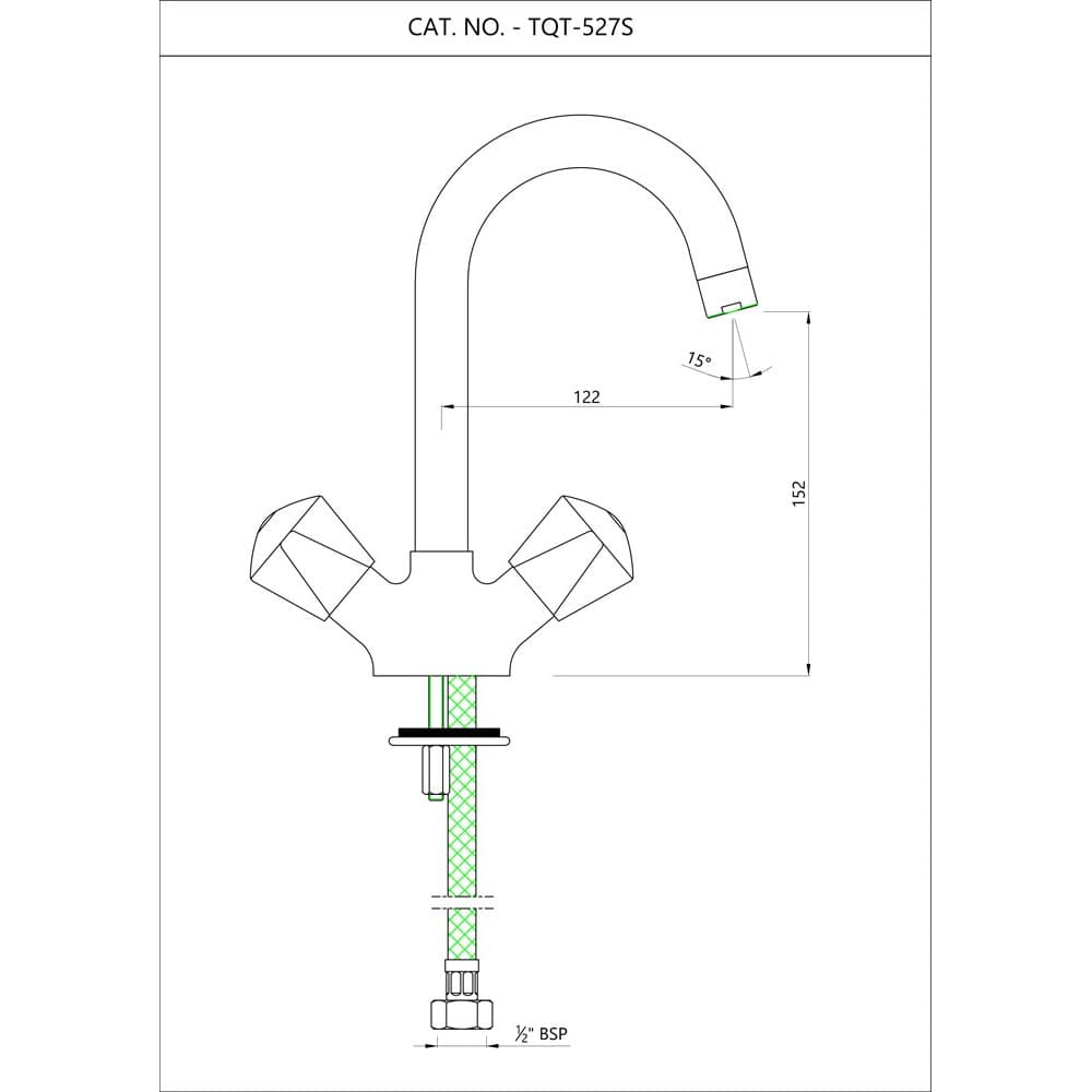 Tropical Single-Lever Sink Mixer with Swinging Pipe Spout