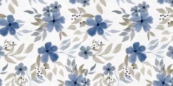 BWDF Premium Blue Floral Decore Vitrified Tile (600x1200mm)