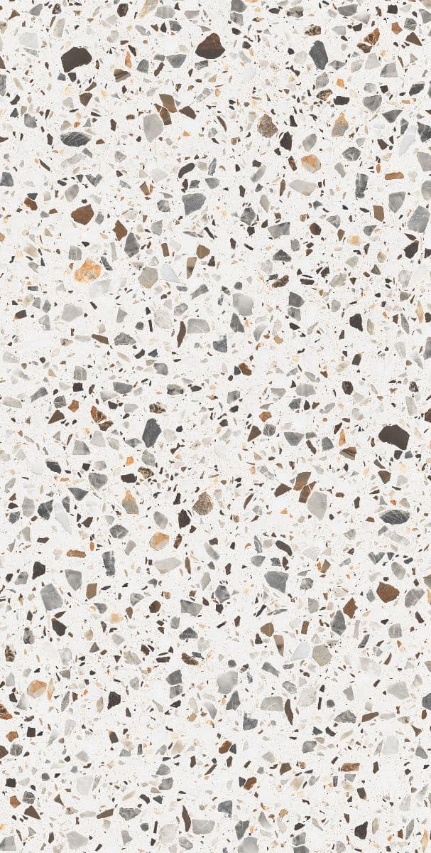 CTOP Premium White Terrazzo-Effect Vitrified Tile (600x1200mm)
